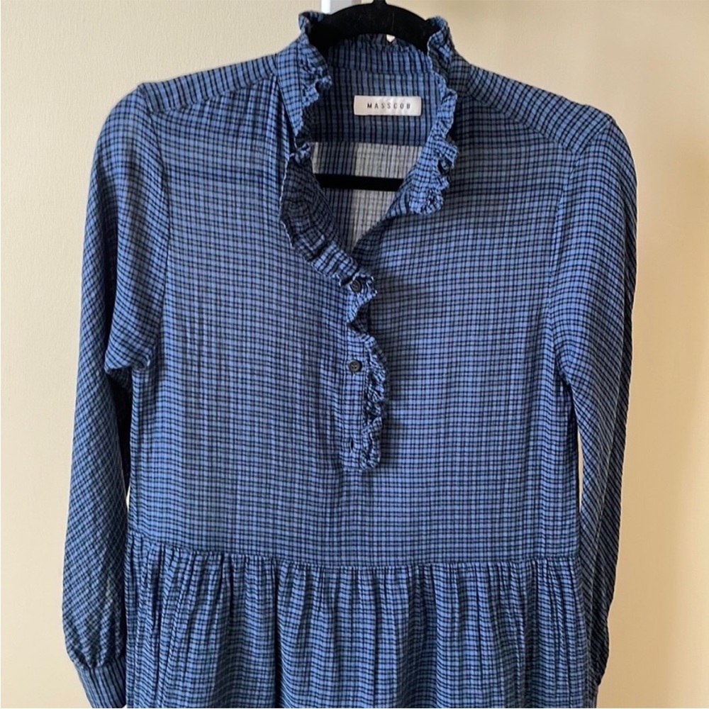 MASSCOB Betty blue plaid dress, size EU XS/ US 4 - Picture 6 of 16
